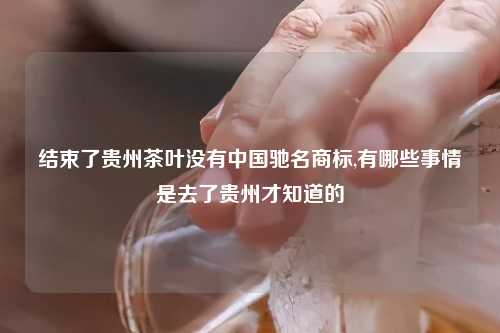 结束了贵州茶叶没有中国驰名商标,有哪些事情是去了贵州才知道的