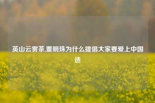 英山云雾茶,董明珠为什么提倡大家要爱上中国造