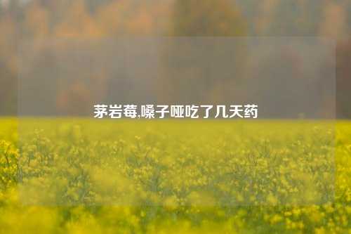 茅岩莓,嗓子哑吃了几天药