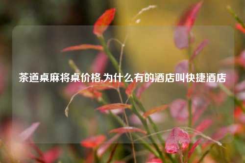 茶道桌麻将桌价格,为什么有的酒店叫快捷酒店