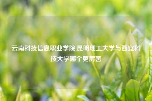 云南科技信息职业学院,昆明理工大学与西安科技大学哪个更厉害