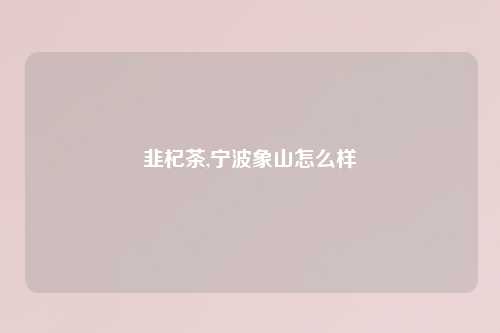 韭杞茶,宁波象山怎么样