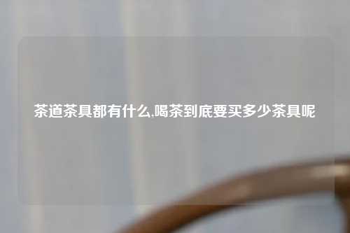 茶道茶具都有什么,喝茶到底要买多少茶具呢