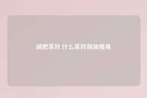 减肥茶叶,什么茶叶刮油瘦身