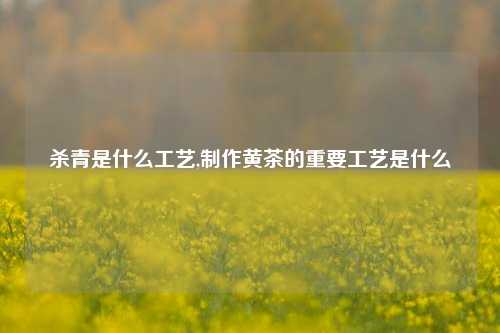 杀青是什么工艺,制作黄茶的重要工艺是什么