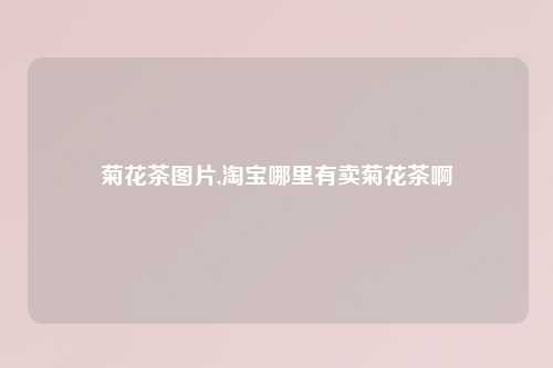 菊花茶图片,淘宝哪里有卖菊花茶啊