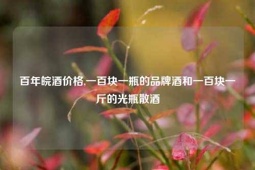 百年皖酒价格,一百块一瓶的品牌酒和一百块一斤的光瓶散酒
