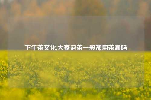 下午茶文化,大家泡茶一般都用茶漏吗