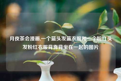 月夜茶会漫画,一个蓝头发蓝衣服和一个粉红头发粉红衣服背靠背坐在一起的图片
