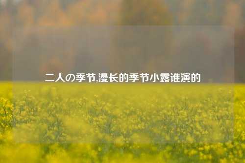 二人の季节,漫长的季节小露谁演的