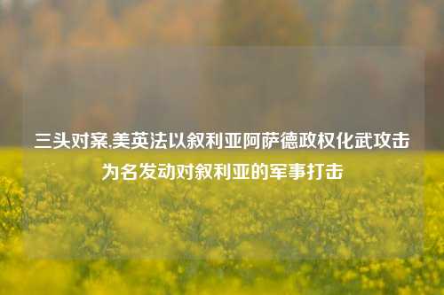 三头对案,美英法以叙利亚阿萨德政权化武攻击为名发动对叙利亚的军事打击