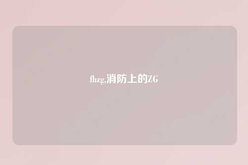 fhzg,消防上的ZG