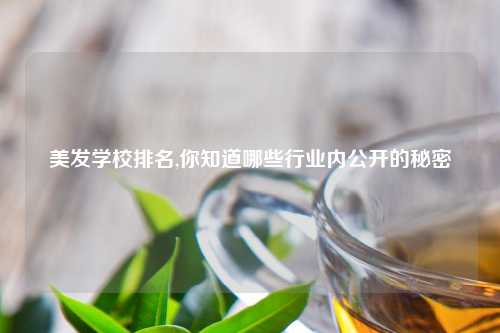 美发学校排名,你知道哪些行业内公开的秘密