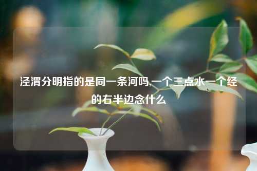 泾渭分明指的是同一条河吗,一个三点水一个经的右半边念什么