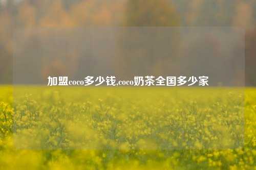 加盟coco多少钱,coco奶茶全国多少家