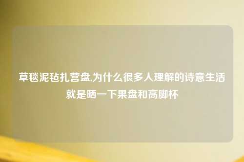 草毯泥毡扎营盘,为什么很多人理解的诗意生活就是晒一下果盘和高脚杯