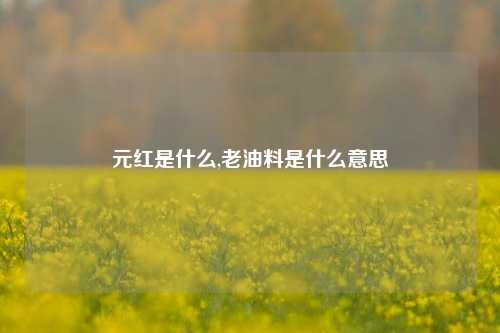 元红是什么,老油料是什么意思