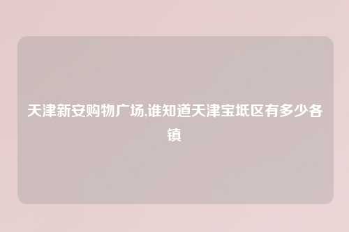 天津新安购物广场,谁知道天津宝坻区有多少各镇