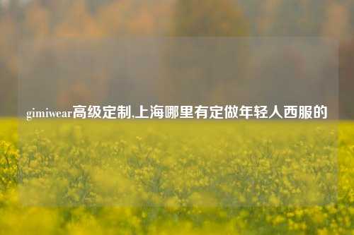 gimiwear高级定制,上海哪里有定做年轻人西服的