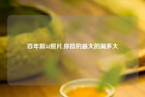 百年前3d照片,你捡的最大的漏多大
