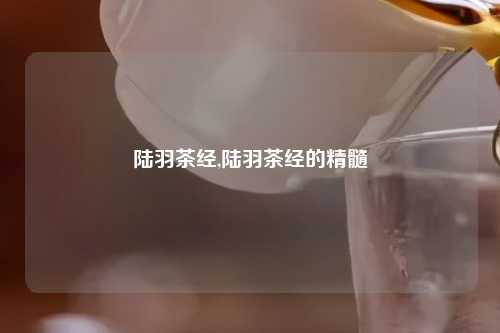 陆羽茶经,陆羽茶经的精髓