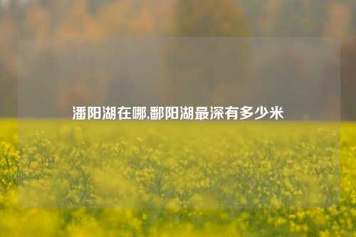 潘阳湖在哪,鄱阳湖最深有多少米