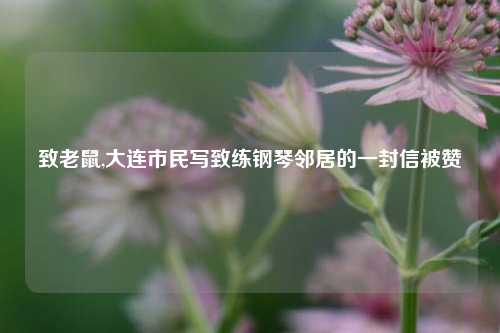 致老鼠,大连市民写致练钢琴邻居的一封信被赞