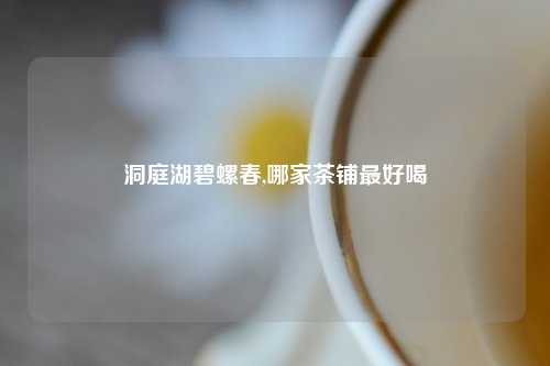 洞庭湖碧螺春,哪家茶铺最好喝