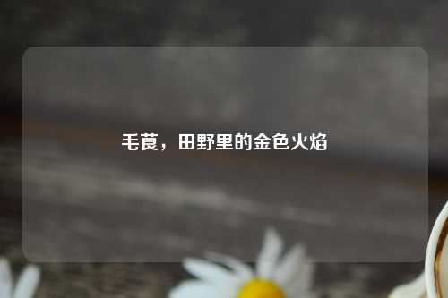 毛茛，田野里的金色火焰