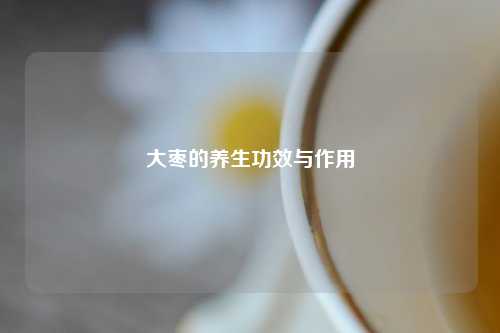 大枣的养生功效与作用