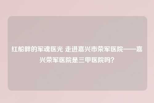 红船畔的军魂医光 走进嘉兴市荣军医院——嘉兴荣军医院是三甲医院吗？