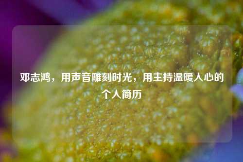 邓志鸿，用声音雕刻时光，用主持温暖人心的个人简历