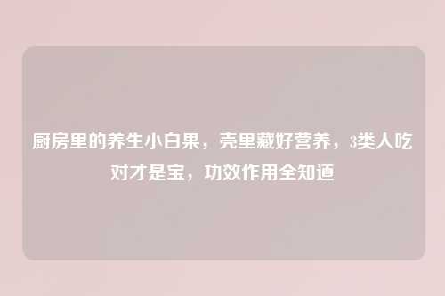 厨房里的养生小白果，壳里藏好营养，3类人吃对才是宝，功效作用全知道