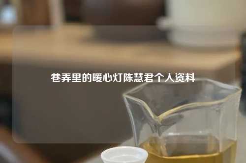 巷弄里的暖心灯陈慧君个人资料