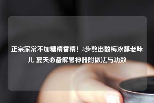 正宗家常不加糖精香精！3步熬出酸梅浓醇老味儿 夏天必备解暑神器附做法与功效