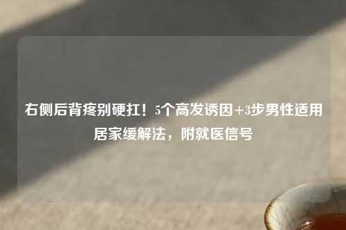 右侧后背疼别硬扛！5个高发诱因+3步男性适用居家缓解法，附就医信号