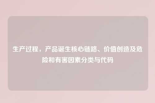 生产过程，产品诞生核心链路、价值创造及危险和有害因素分类与代码