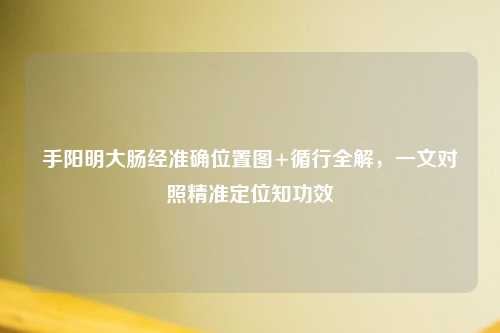 手阳明大肠经准确位置图+循行全解，一文对照精准定位知功效