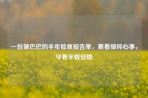 一份皱巴巴的半年检查报告单，裹着细碎心事，守着半载安稳