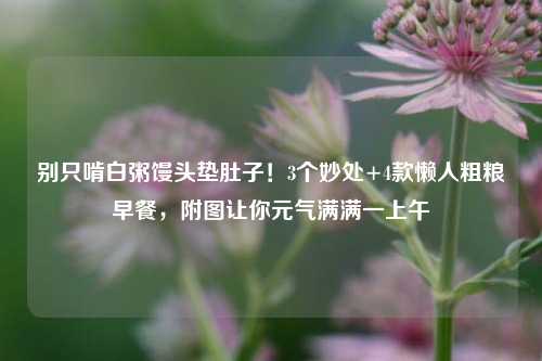 别只啃白粥馒头垫肚子！3个妙处+4款懒人粗粮早餐，附图让你元气满满一上午