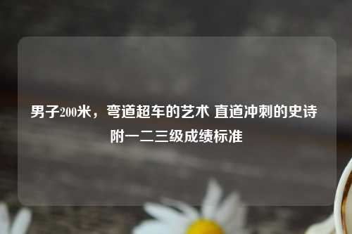 男子200米，弯道超车的艺术 直道冲刺的史诗 附一二三级成绩标准