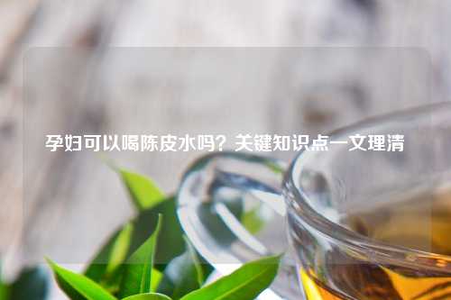 孕妇可以喝陈皮水吗？关键知识点一文理清