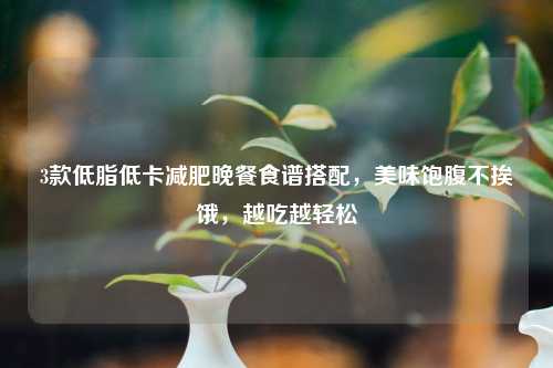 3款低脂低卡减肥晚餐食谱搭配，美味饱腹不挨饿，越吃越轻松