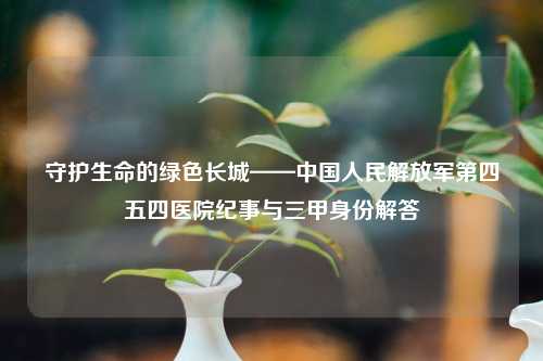 守护生命的绿色长城——中国人民     第四五四医院纪事与三甲身份解答