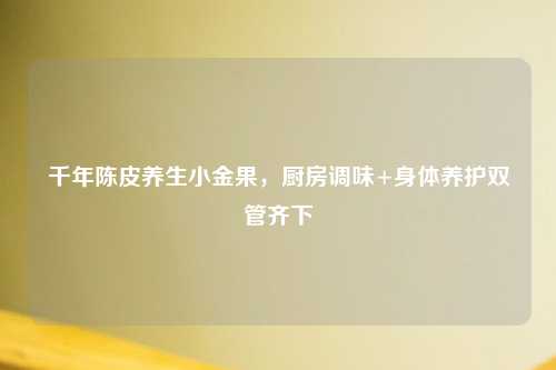 千年陈皮养生小金果，厨房调味+身体养护双管齐下