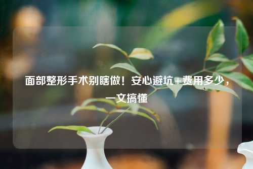 面部整形手术别瞎做！安心避坑+费用多少，一文搞懂