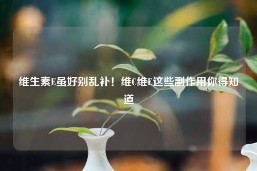 维生素E虽好别乱补！维C维E这些副作用你得知道