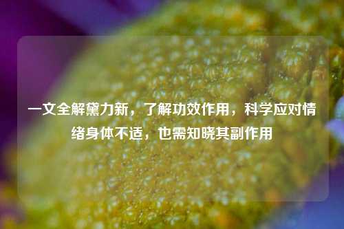 一文全解黛力新，了解功效作用，科学应对情绪身体不适，也需知晓其副作用