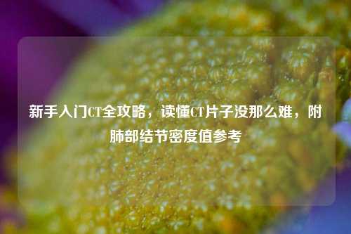 新手入门CT全攻略，读懂CT片子没那么难，附肺部结节密度值参考
