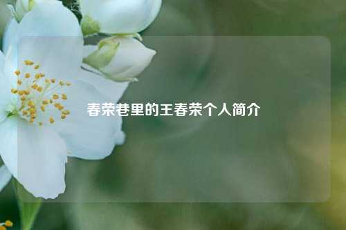 春荣巷里的王春荣个人简介